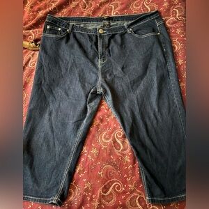 Gold Drama Size 20 Women’s Embellished Capri Jeans 42” Waist 18” Inseam
